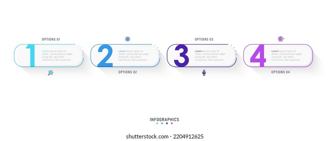 Vector Infographic label design template with icons and 4 options or steps. Can be used for process diagram, presentations, workflow layout, banner, flow chart, info graph.