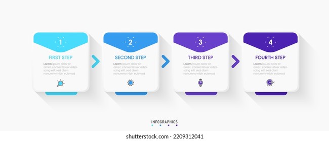 Vector Infographic label design template with icons and 4 options or steps. Can be used for process diagram, presentations, workflow layout, banner, flow chart, info graph.