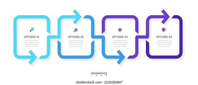 Vector Infographic label design template with icons and 4 options or steps. Can be used for process diagram, presentations, workflow layout, banner, flow chart, info graph.
