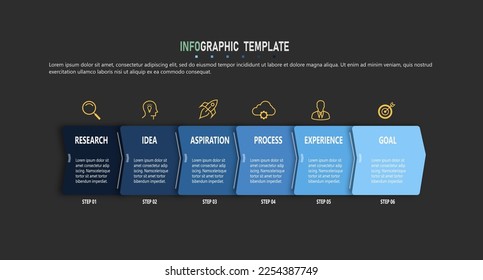 Vector infographic label design template with icons and 6 options or steps.can be used for process diagrams, presentations, workflow layouts, banners, flow charts, data graphs, presentations.