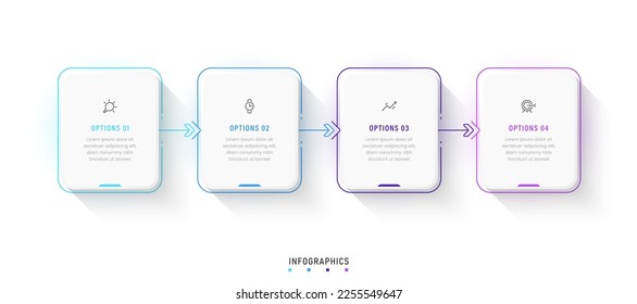 Vector Infographic label design template with icons and 4 options or steps. Can be used for process diagram, presentations, workflow layout, banner, flow chart, info graph.