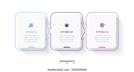 Vector Infographic label design template with icons and 3 options or steps. Can be used for process diagram, presentations, workflow layout, banner, flow chart, info graph.