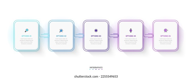 Vector Infographic label design template with icons and 5 options or steps. Can be used for process diagram, presentations, workflow layout, banner, flow chart, info graph.