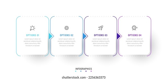 Vector Infographic label design template with icons and 4 options or steps. Can be used for process diagram, presentations, workflow layout, banner, flow chart, info graph.