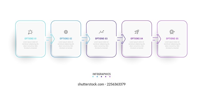 Vector Infographic label design template with icons and 5 options or steps. Can be used for process diagram, presentations, workflow layout, banner, flow chart, info graph.