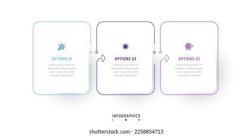 Vector Infographic label design template with icons and 3 options or steps. Can be used for process diagram, presentations, workflow layout, banner, flow chart, info graph.