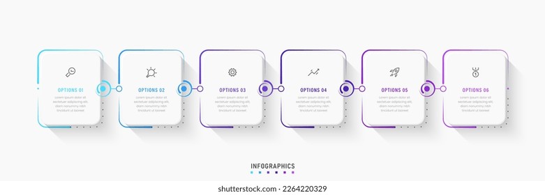 Vector Infographic label design template with icons and 6 options or steps. Can be used for process diagram, presentations, workflow layout, banner, flow chart, info graph.