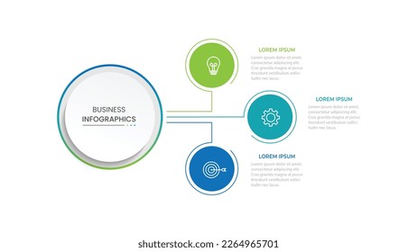 Vector Infographic label design template with icons and 3 options or steps.