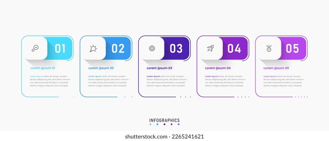 Vector Infographic label design template with icons and 5 options or steps. Can be used for process diagram, presentations, workflow layout, banner, flow chart, info graph.