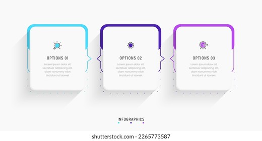 Vector Infographic label design template with icons and 3 options or steps. Can be used for process diagram, presentations, workflow layout, banner, flow chart, info graph.