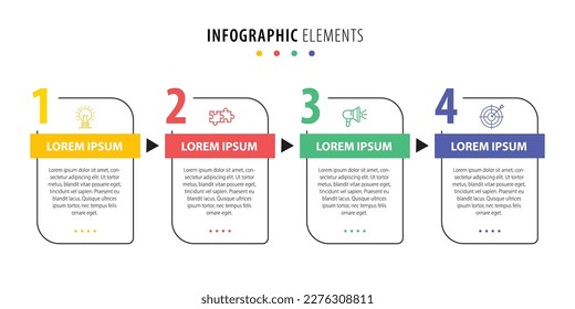 Vector Infographic label design template with icons and 4 options or steps. Can be used for process diagram, presentations, workflow layout, banner, flow chart, info graph.
