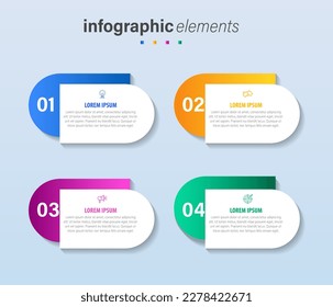 Vector Infographic label design template with oval icons and 4 options or steps. Can be used for process diagram, presentations, workflow layout, banner, flow chart, info graph.