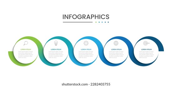 Vector Infographic label design template with icons and 5 options or steps.