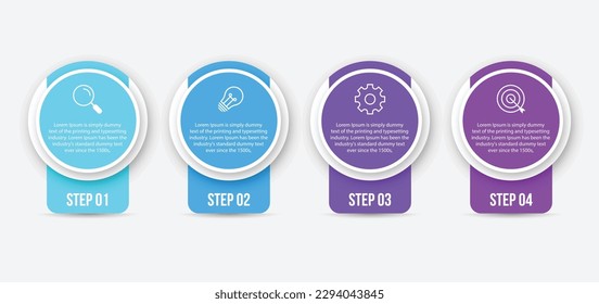 Vector Infographic label design template with icons and 4 options or steps. Can be used for process diagram, presentations, workflow layout, banner, flow chart, info graph.