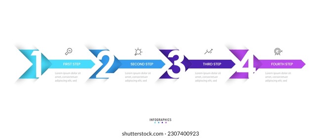 Vector Infographic label design template with icons and 4 options or steps. Can be used for process diagram, presentations, workflow layout, banner, flow chart, info graph.