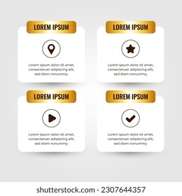 Plantilla de diseño de etiquetas de vectores Infográficas con iconos y opciones o pasos para el diagrama de procesos, presentaciones, diseño de flujo de trabajo, banner, diagrama de flujo, gráfico de información