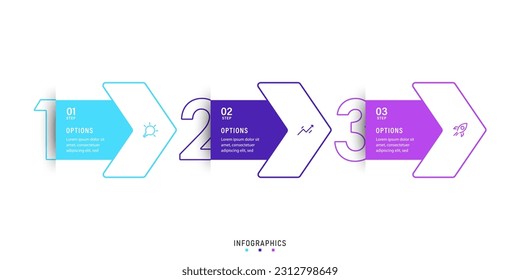Vector Infographic label design template with icons and 3 options or steps. Can be used for process diagram, presentations, workflow layout, banner, flow chart, info graph.