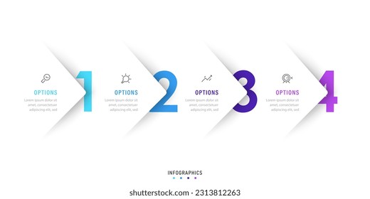 Vector Infographic label design template with icons and 4 options or steps. Can be used for process diagram, presentations, workflow layout, banner, flow chart, info graph.