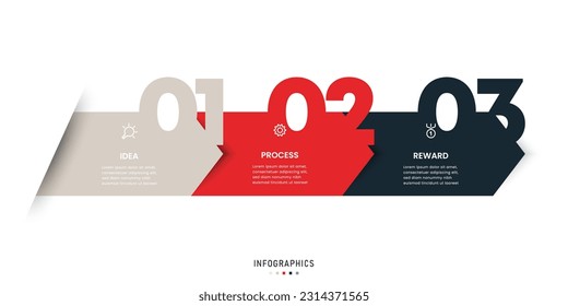 Vector Infographic label design template with icons and 3 options or steps. Can be used for process diagram, presentations, workflow layout, banner, flow chart, info graph.