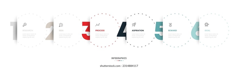 Vector Infographic label design template with icons and 6 options or steps. Can be used for process diagram, presentations, workflow layout, banner, flow chart, info graph.