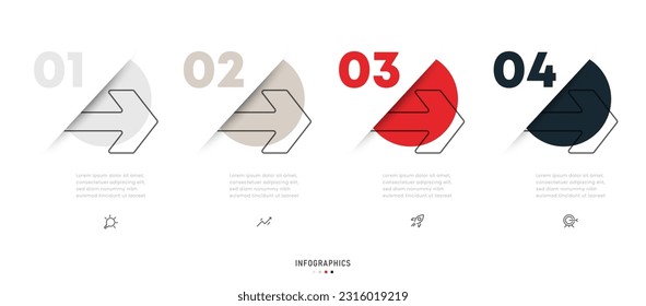 Vector Infographic label design template with icons and 4 options or steps. Can be used for process diagram, presentations, workflow layout, banner, flow chart, info graph.