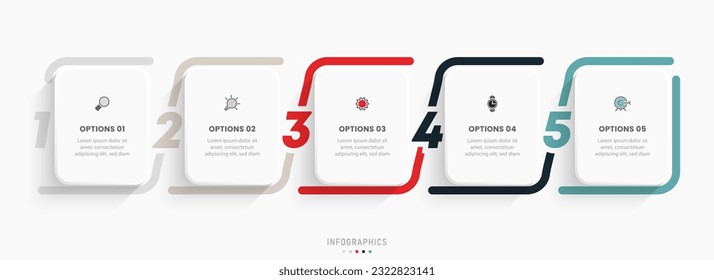 Vector Infographic label design template with icons and 5 options or steps. Can be used for process diagram, presentations, workflow layout, banner, flow chart, info graph.