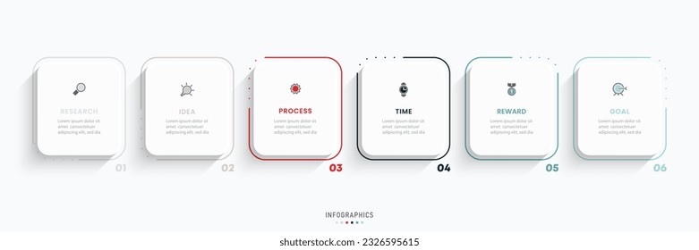Vector Infographic label design template with icons and 6 options or steps. Can be used for process diagram, presentations, workflow layout, banner, flow chart, info graph.