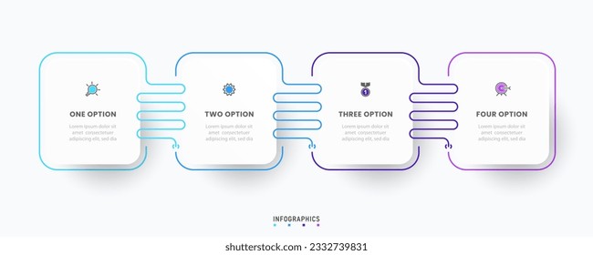 Vector Infographic label design template with icons and 4 options or steps. Can be used for process diagram, presentations, workflow layout, banner, flow chart, info graph.