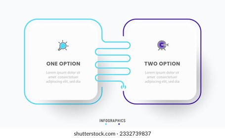 Vector Infographic label design template with icons and 2 options or steps. Can be used for process diagram, presentations, workflow layout, banner, flow chart, info graph.