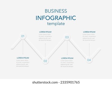 Plantilla de diseño de etiquetas de vectores Infográficos con iconos y 4 opciones o pasos. Se puede utilizar para el diagrama de procesos, presentaciones, diseño de flujo de trabajo, banner, diagrama de flujo, gráfico de información.