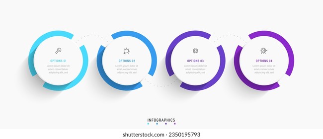 Vector Infographic label design template with icons and 4 options or steps. Can be used for process diagram, presentations, workflow layout, banner, flow chart, info graph.