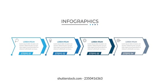 Vector Infographic label design template with icons and 4 options or steps.