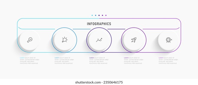 Vector Infographic label design template with icons and 5 options or steps. Can be used for process diagram, presentations, workflow layout, banner, flow chart, info graph.
