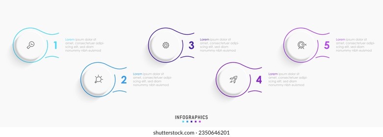 Vector Infographic label design template with icons and 5 options or steps. Can be used for process diagram, presentations, workflow layout, banner, flow chart, info graph.