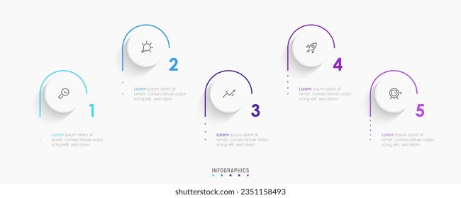 Vector Infographic label design template with icons and 5 options or steps. Can be used for process diagram, presentations, workflow layout, banner, flow chart, info graph.