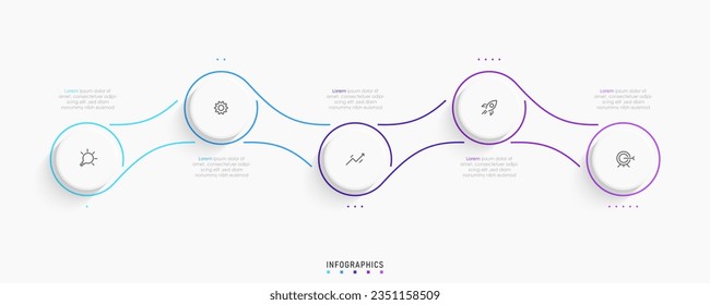 Vector Infographic label design template with icons and 5 options or steps. Can be used for process diagram, presentations, workflow layout, banner, flow chart, info graph.
