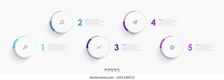 Vector Infographic label design template with icons and 5 options or steps. Can be used for process diagram, presentations, workflow layout, banner, flow chart, info graph.