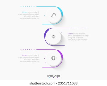 Vector Infographic label design template with icons and 3 options or steps. Can be used for process diagram, presentations, workflow layout, banner, flow chart, info graph.