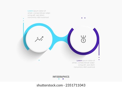 Vector Infographic label design template with icons and 2 options or steps. Can be used for process diagram, presentations, workflow layout, banner, flow chart, info graph.