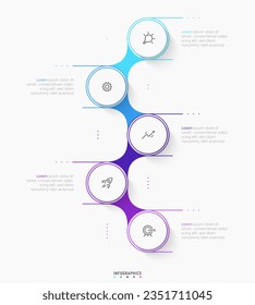 Vector Infographic label design template with icons and 5 options or steps. Can be used for process diagram, presentations, workflow layout, banner, flow chart, info graph.