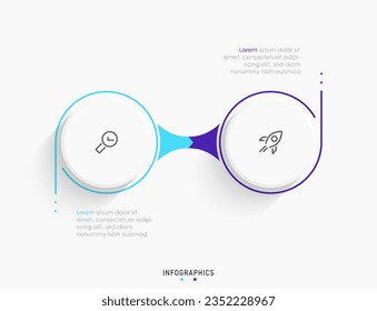 Vector Infographic label design template with icons and 2 options or steps. Can be used for process diagram, presentations, workflow layout, banner, flow chart, info graph.