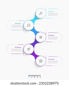 Vector Infographic label design template with icons and 5 options or steps. Can be used for process diagram, presentations, workflow layout, banner, flow chart, info graph.