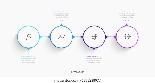 Vector Infographic label design template with icons and 4 options or steps. Can be used for process diagram, presentations, workflow layout, banner, flow chart, info graph.