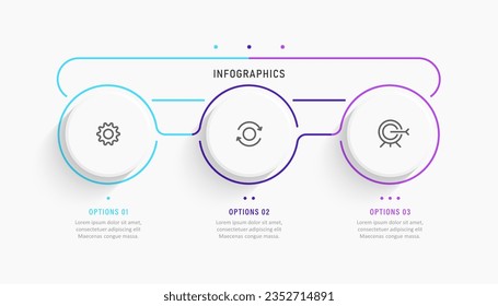 Vector Infographic label design template with icons and 3 options or steps. Can be used for process diagram, presentations, workflow layout, banner, flow chart, info graph.