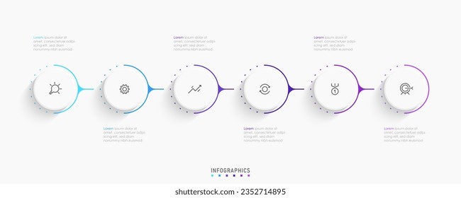 Vector Infographic label design template with icons and 6 options or steps. Can be used for process diagram, presentations, workflow layout, banner, flow chart, info graph.