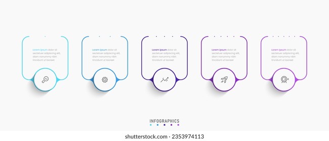 Vector Infographic label design template with icons and 5 options or steps. Can be used for process diagram, presentations, workflow layout, banner, flow chart, info graph.