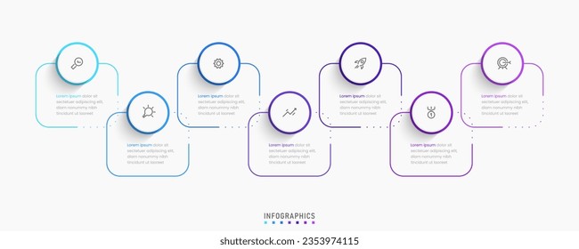 Vector Infographic label design template with icons and 7 options or steps. Can be used for process diagram, presentations, workflow layout, banner, flow chart, info graph.