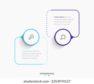 Vector Infographic label design template with icons and 2 options or steps. Can be used for process diagram, presentations, workflow layout, banner, flow chart, info graph.