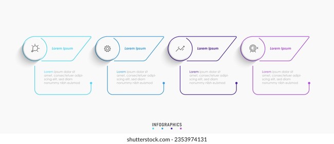 Vector Infographic label design template with icons and 4 options or steps. Can be used for process diagram, presentations, workflow layout, banner, flow chart, info graph.