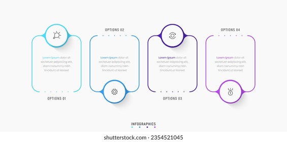 Vector Infographic label design template with icons and 4 options or steps. Can be used for process diagram, presentations, workflow layout, banner, flow chart, info graph.